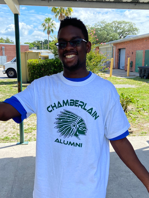 Chamberlain Alumni Chief Head White T-Shirt