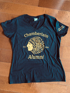 Chief Head "Once A Chief" Ladies' Alumni Black V-Neck T-Shirt